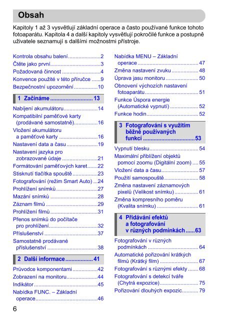 Uživatelská příručka k fotoaparátu