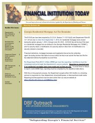 DBF Outreach - Department of Banking and Finance