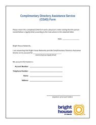 Complimentary Directory Assistance Service (CDAS) Form