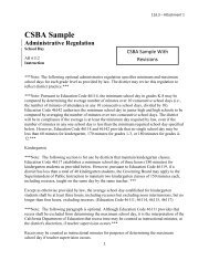 CSBA Sample Administrative Regulation - Pacifica School District
