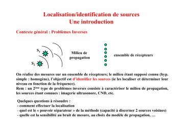 Localisation/identification de sources Une introduction - Centre ...