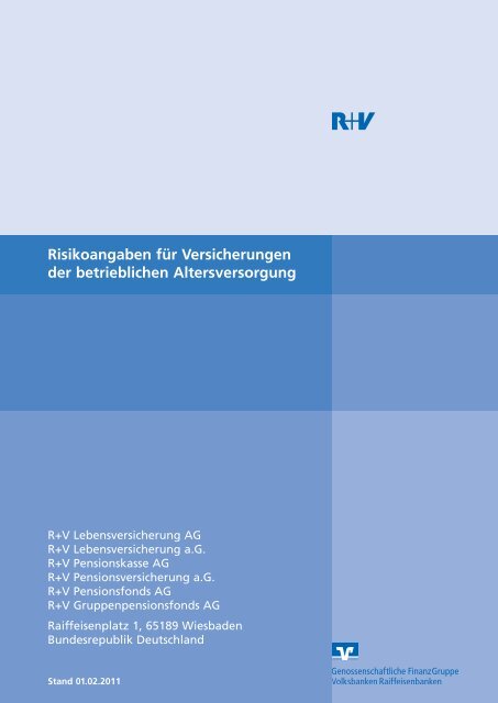 Risikoangaben für Versicherungen bAV - R+V Versicherung