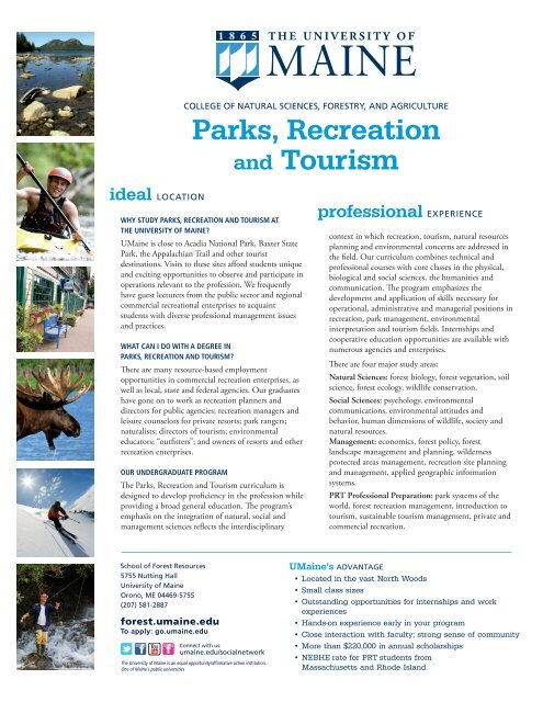 Parks, Recreation and Tourism - The University of Maine - School of ...