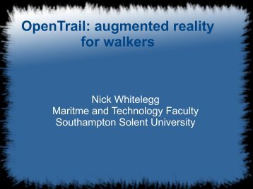 OpenTrail: augmented reality for walkers - State Of The Map Europe ...