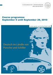 Example of a Course Programme (September 2010)