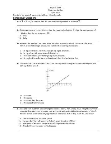 Conceptual Questions