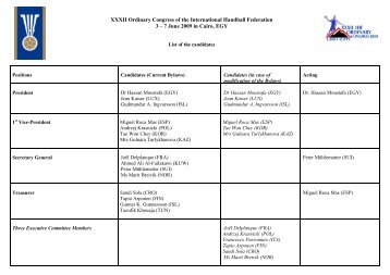 Elections and confirmations - IHF
