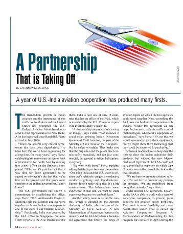 A Partnership That is Taking Off, SPAN July/August 2007