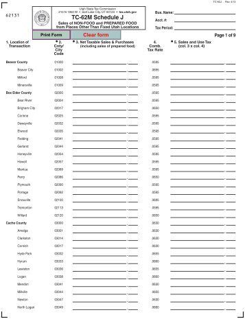 TC-62M, Schedule J - Utah State Tax Commission - Utah.gov