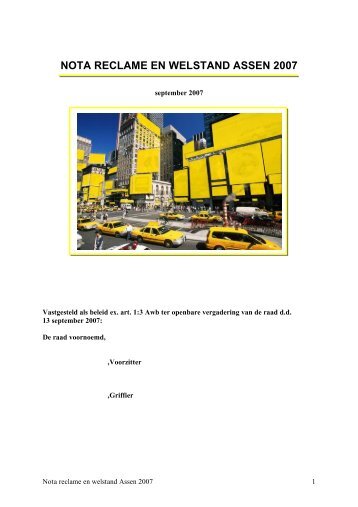 6a. Bijlage Nota reclame en welstand Assen - Gemeente Assen