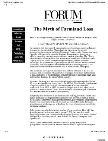 The Myth of Farmland Loss
