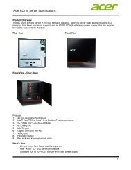 Acer AC100 Server Specifications