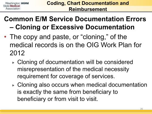 Coding, Chart Documentation and Reimbursement - Thurston ...