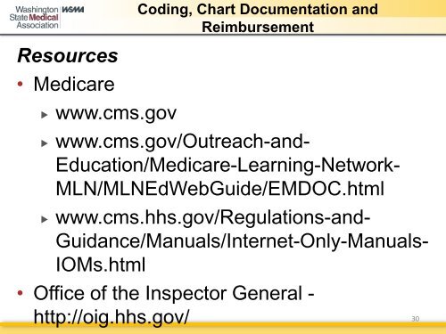 Coding, Chart Documentation and Reimbursement - Thurston ...