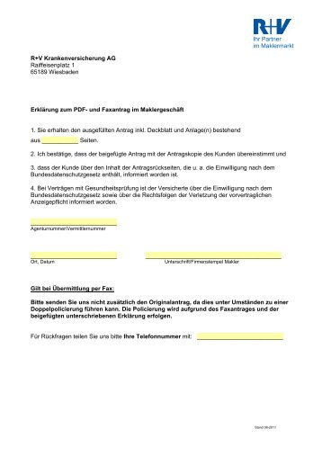 Antrag auf Krankenvollversicherung und Pflege (beschreibbar)