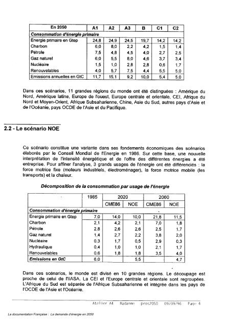 La documentation Française : La demande d'énergie en 2050