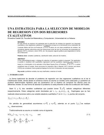 una estrategia para la seleccion de modelos - revista investigación ...