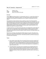 PHIL 271: Aesthetics – Assignment #1 - Homepage Usask