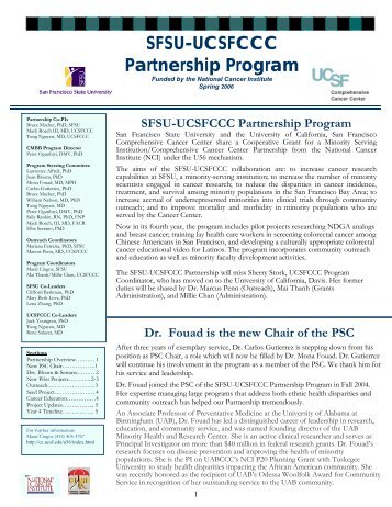 SFSU-UCSFCCC Partnership Program - UCSF Helen Diller Family ...