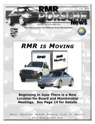RMR IS MOVING - Rocky Mountain Region Porsche Club - Porsche ...