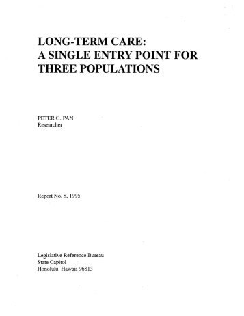 long-term care - Legislative Reference Bureau