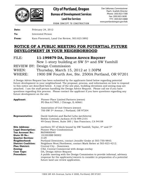 Notice of a Public Hearing on a Proposal in Your Neighborhood