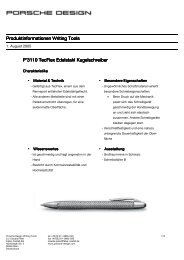 Produktinformation Writing Tools - Porsche Design