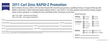 2011 Carl Zeiss RAPID-Z Promotion - OpticsPlanet.com