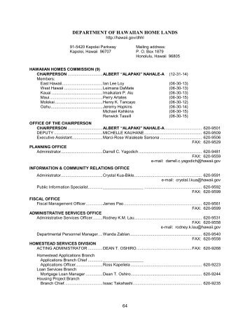 DEPARTMENT OF HAWAIIAN HOME LANDS