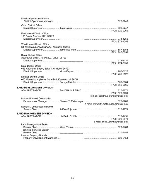 DEPARTMENT OF HAWAIIAN HOME LANDS