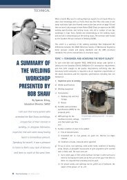 A summary of the welding workshop presented by Bob Shaw - saisc