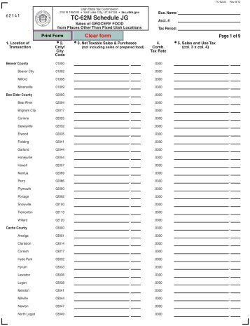 TC-62M, Schedule JG - Utah State Tax Commission - Utah.gov