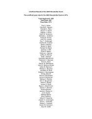 Unofficial Results of the 2003 Nevada Bar Exam The unofficial pass ...