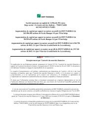 Personnes responsables du document - BNP Paribas