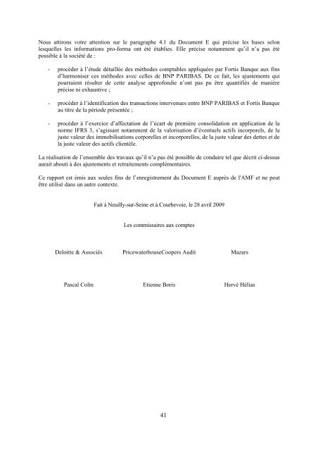 Personnes responsables du document - BNP Paribas