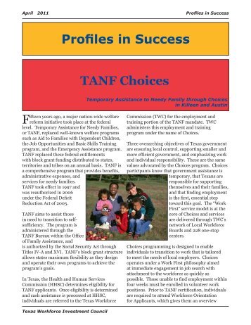 Profiles in Success TANF Choices