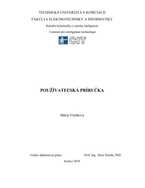 POUŽÍVATEĽSKÁ PRÍRUČKA - Technická univerzita v Košiciach