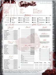 Unmastered Ghoul Sheet