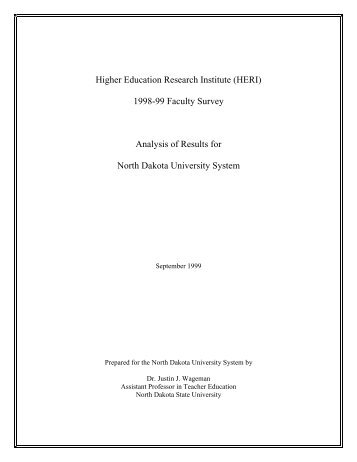 North Dakota University System - Higher Education Research Institute