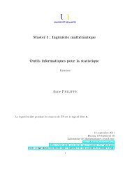 Master I : Ingénierie mathématique Outils informatiques pour la ...