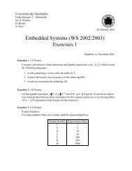 Embedded Systems (WS 2002/2003) Exercises 1