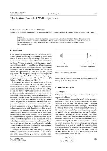 The Active Control of Wall Impedance - Centre Acoustique