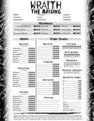 Wraith: The Arising 4-Page Interactive Sheet