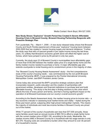 Broward County Housing Needs Assessment Report - Florida ...