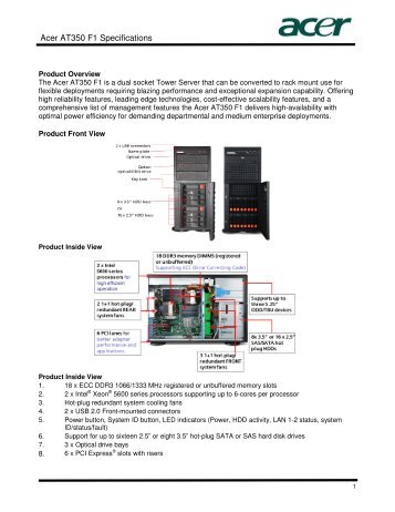 Acer AT350 F1 Specifications