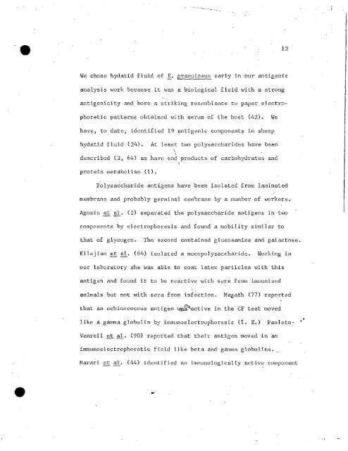 CHARACTERIZATION OF PARASITE ANTIGENS ... - PAHO/WHO