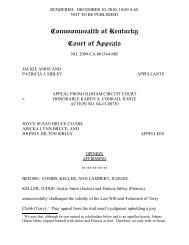 Commonwealth of Kentucky Court of Appeals - Justia