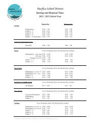 School Start and Dismissal Times - Pacifica School District