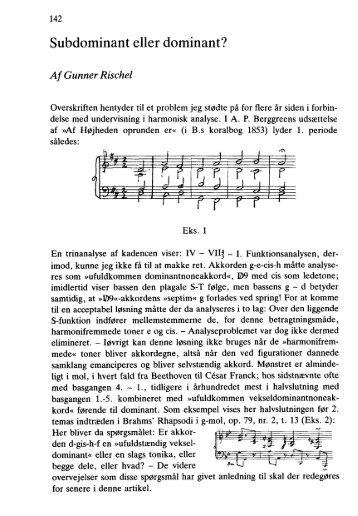 Subdominant eller dominant?