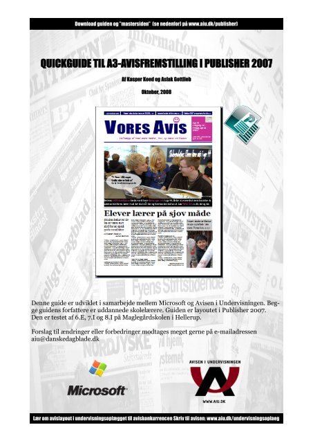 QUICKGUIDE TIL A3-AVISFREMSTILLING I PUBLISHER 2007